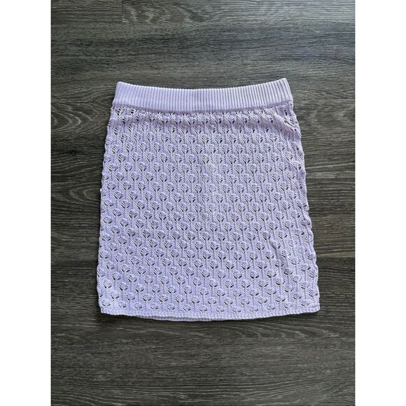 NWT For Love & Lemons Charlotte Mini Skirt in Purple Size Small $140 MSRP - Picture 2 of 6